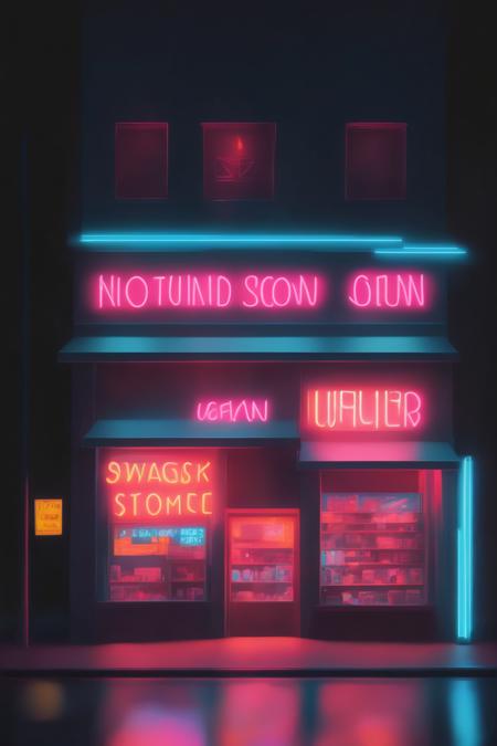 00069-1253354785-_lora_Neon Night_1_Neon Night - a store front with neon lights at night time.png